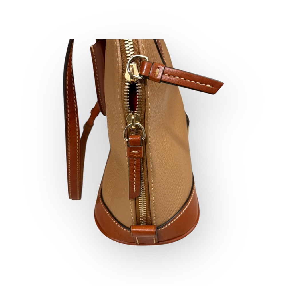 Dooney & Bourke Pebble Leather Zip Zip Satchel Caramel Brown - Picture 9 of 13